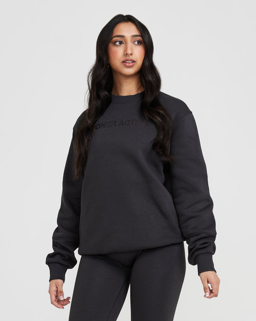 Oner Modal Classic Lounge Oversized Crew Neck | Coal