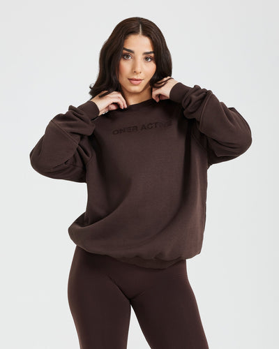 Classic Lounge Oversized Crew Neck | 70% Cocoa