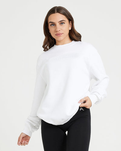 Classic Lounge Oversized Crew Neck | White