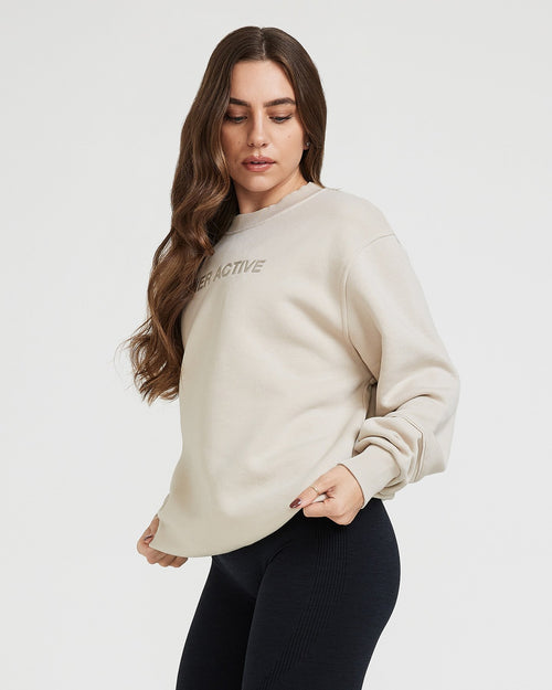 Oner Modal Classic Lounge Oversized Crew Neck | Sand